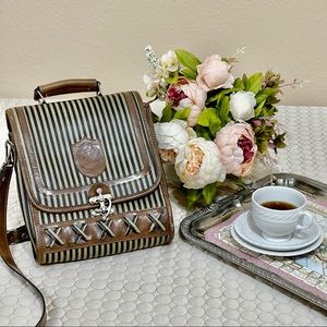 🌱 Vintage Leather Dina Jordan Cross Body Top Handle Bag